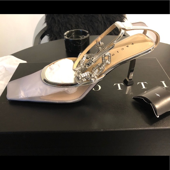 Paciotti Ava Silver Chain Heel - Picture 2 of 7